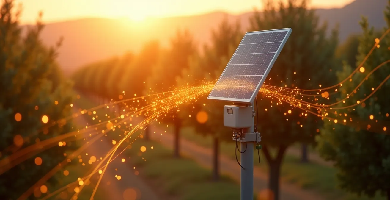 Red de sensores IoT conectados en campo agrícola español