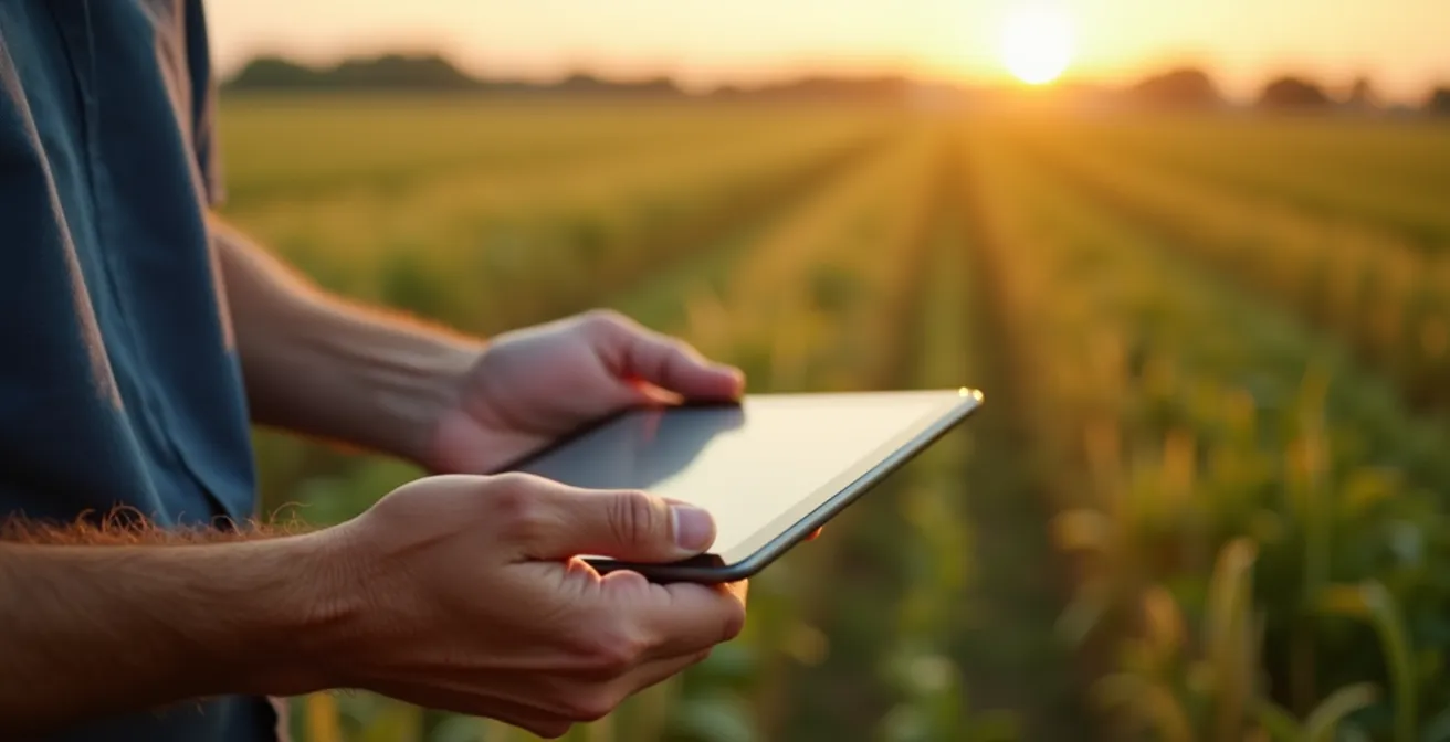 Visualización de un mapa de rendimiento agrícola con diferentes zonas de productividad en colores