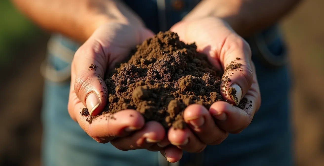 Técnico agrícola tomando notas en campo de cereales durante inspección de temporada
