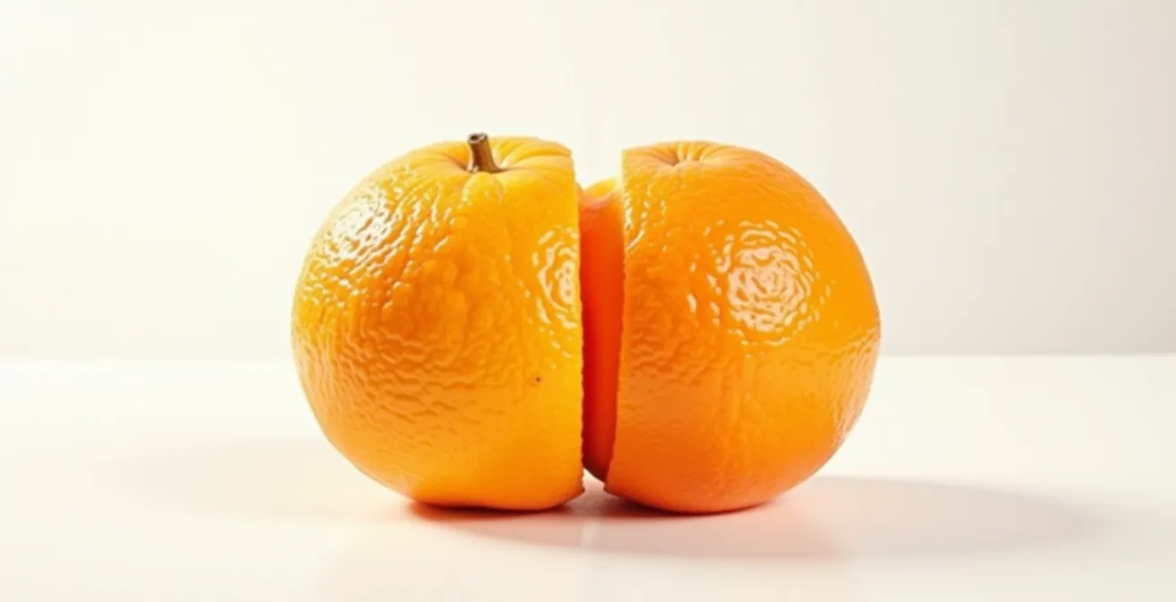 Comparación visual de frutas con y sin tratamiento de cera postcosecha